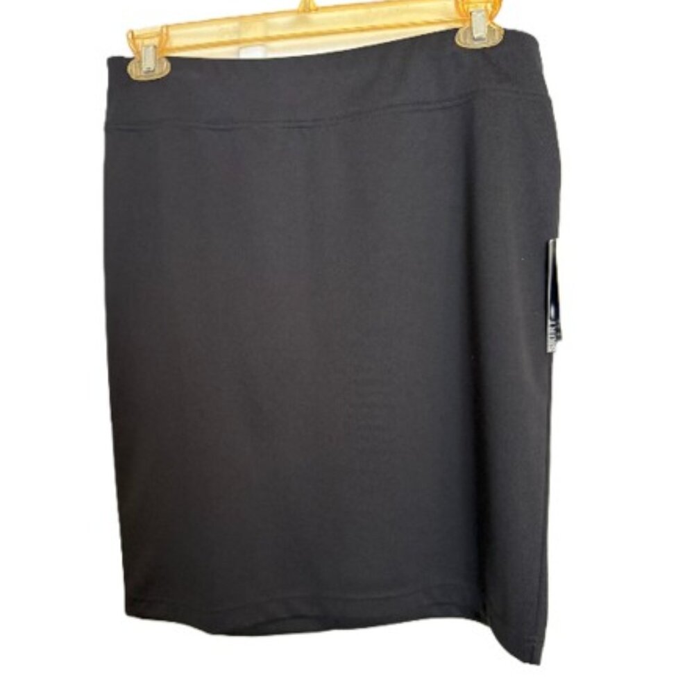 Macy's Style & Co Comfort Waist Pull On 22" Black Ponte Skirt Sz Medium